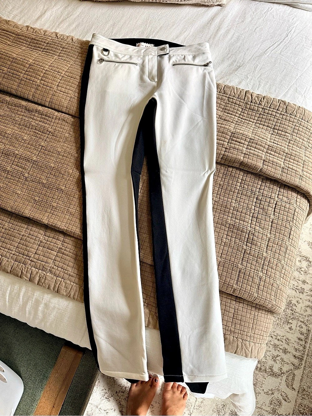 Erin Snow Jes Eco Racer Pants Color Block White & Black
